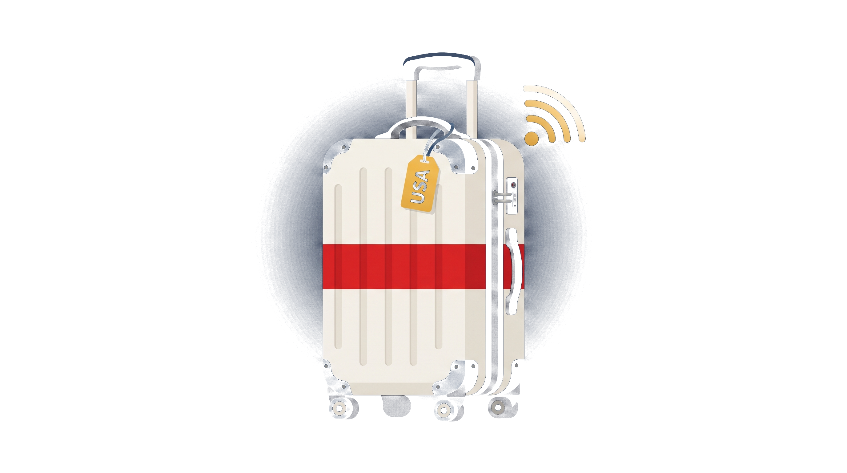 Maleta de viaje con señal wifi hacia Estados Unidos